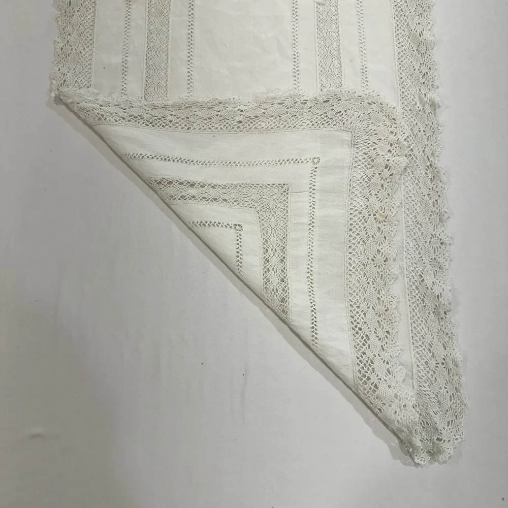 Vintage Crochet Lace Table Runner 52x17 White‎ Openwork